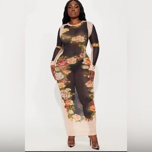 Fashion Nova Mesh Maxi Dress